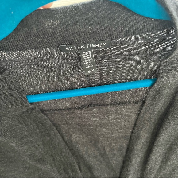 Eileen Fisher Gray  Long One Button Front Cardigan Size Medium - Picture 9 of 16